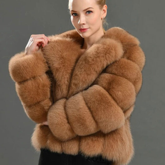 Fluffy Faux Fur Short Coat With Lapel Eco-friendly Winter Jacket For Women 2025