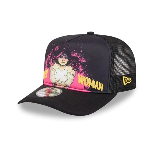 Womens DC Wonder Woman Black 9FIFTY A-Frame Snapback Adjustable Cap New Era Cap adult female